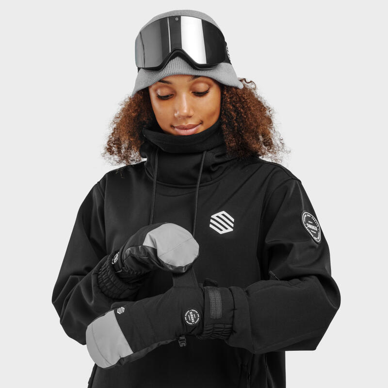 Fäustlinge Wintersport SIROKO Pitztal Gray Schwarz Herren und Damen