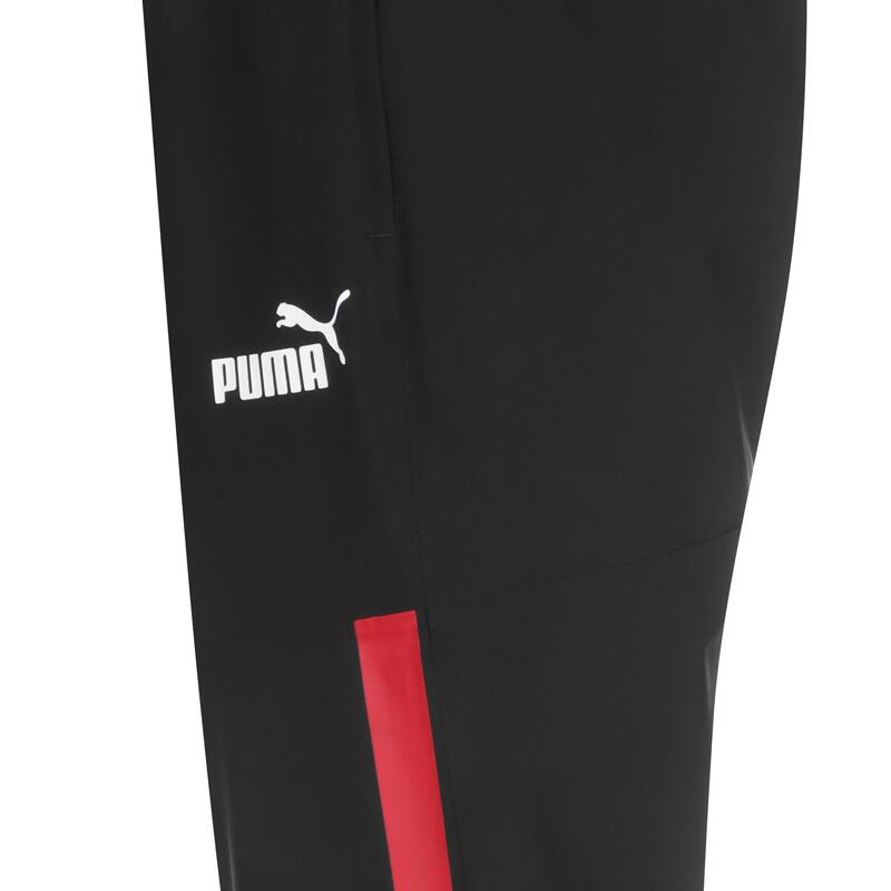 Pantaloni in tessuto Prematch A.C. Milan da uomo PUMA Black Tango Red