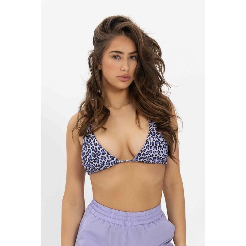 Haute de Bikini Triangle - Motif Léopard Bleu - Haute de Bikini femme