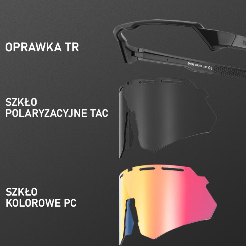 Okulary rowerowe z 4 wymiennymi szkłami Rockbros RB600