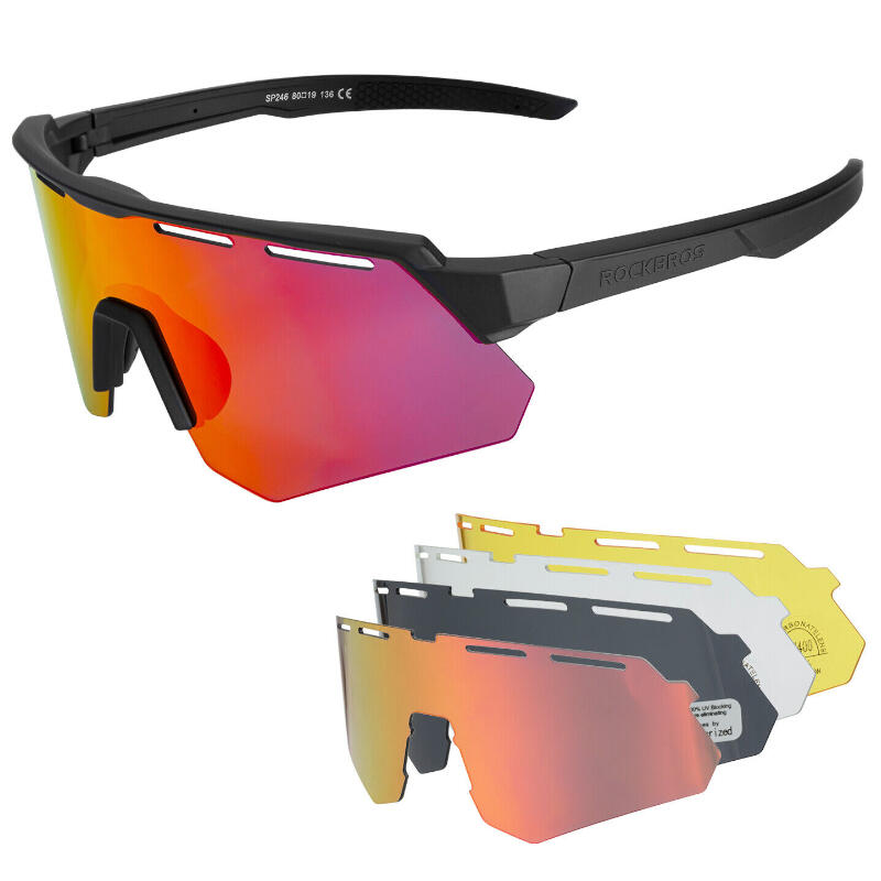 Okulary rowerowe z 4 wymiennymi szkłami Rockbros RB600