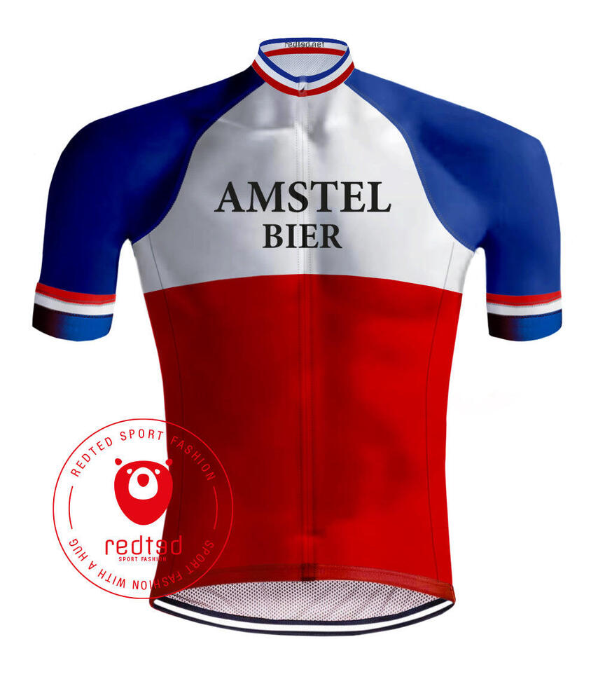 Koszulka Kolarska Retro Piwo Amstel - Redted