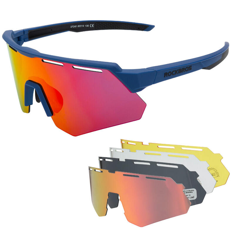 Okulary rowerowe z 4 wymiennymi szkłami Rockbros RB600 2/7