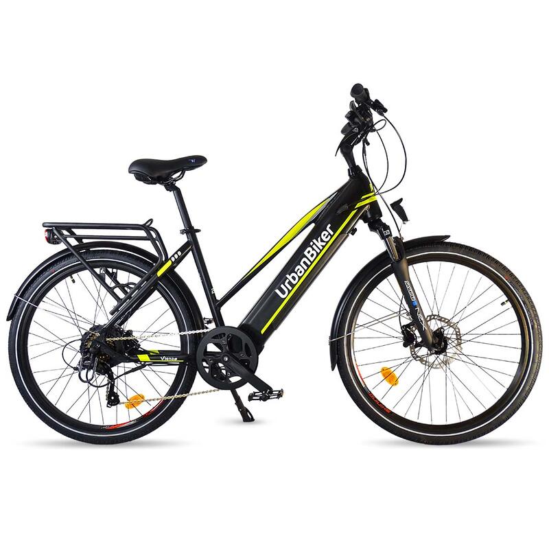 Urbanbiker Viena | Trekking E-Bike | 200KM Reichweite | Gelb | 26"