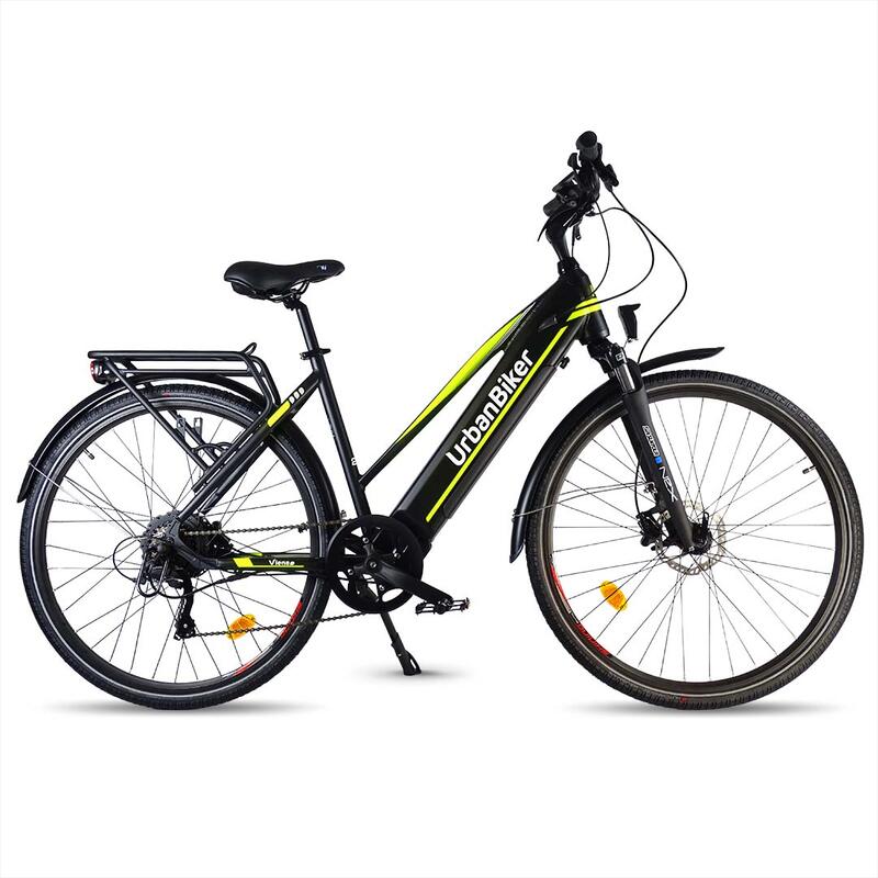 Vélo Électrique Urbanbiker VTC Viena Jaune, Roues 28", 720Wh (48v 15Ah)