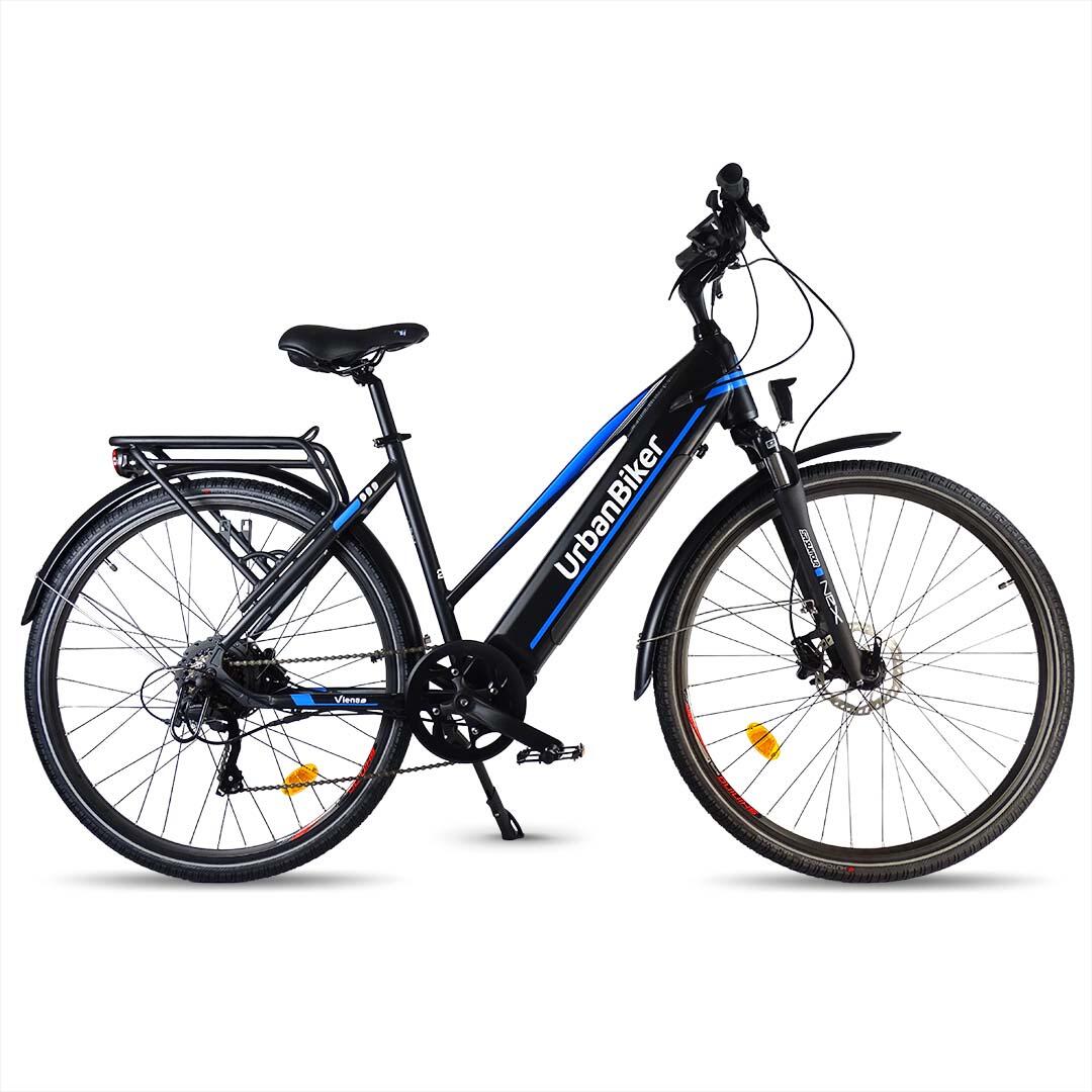 V lo lectrique Urbanbiker VTC Viena bleu Roues 28