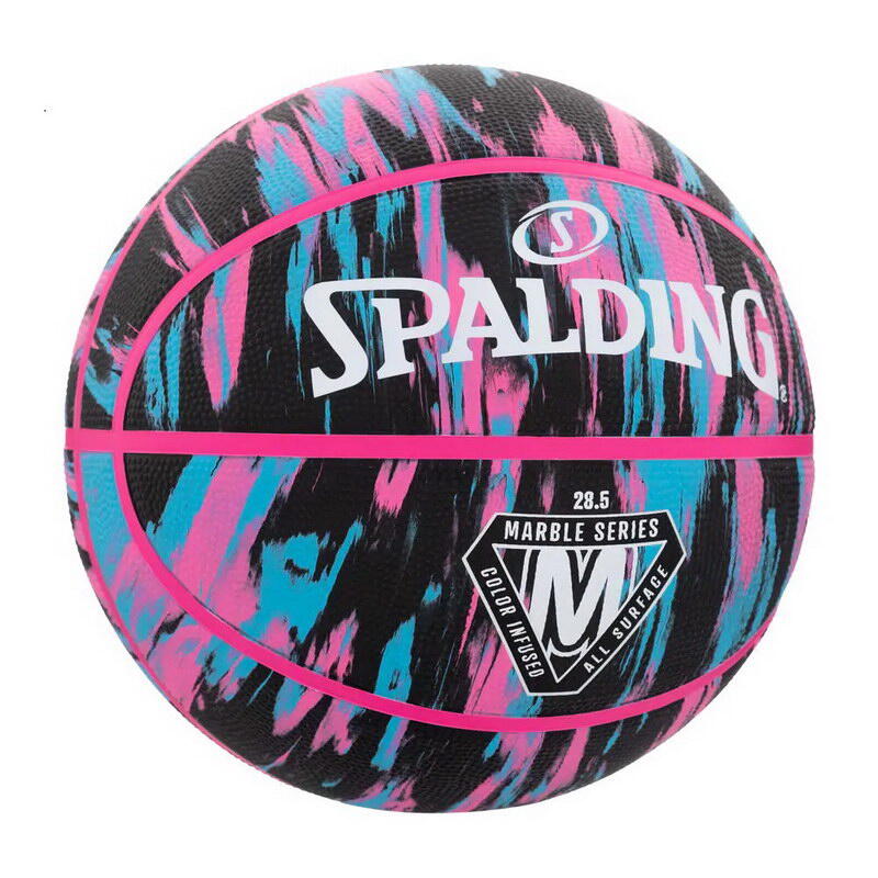 Marble Rubber Adult Size 6 Rubber Basketball - Pink