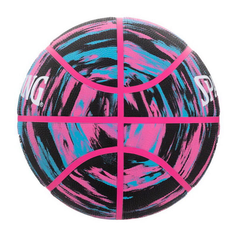 Marble Rubber Adult Size 6 Rubber Basketball - Pink