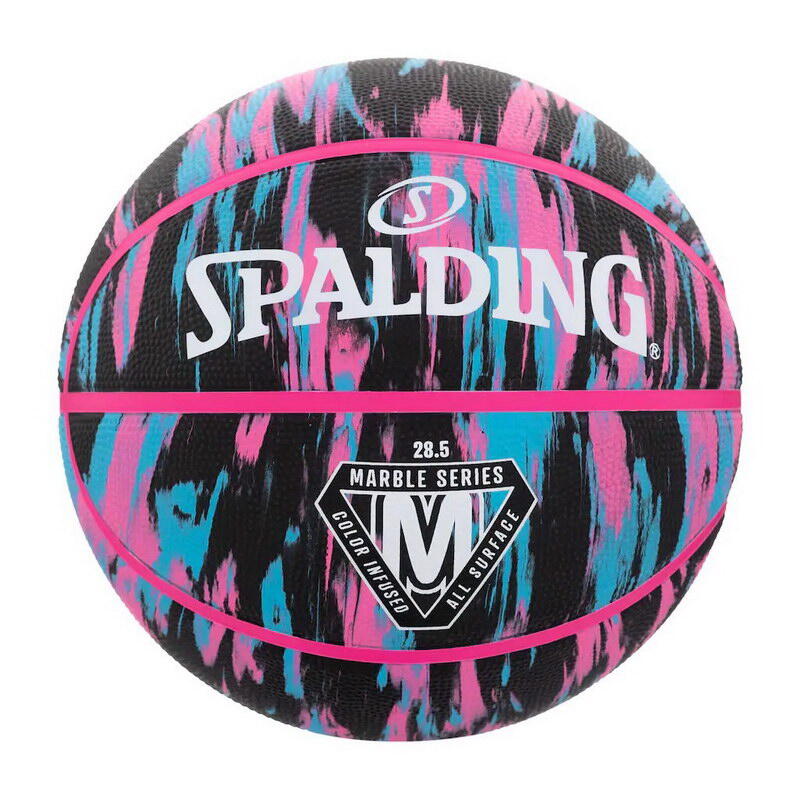 Marble Rubber Adult Size 6 Rubber Basketball - Pink