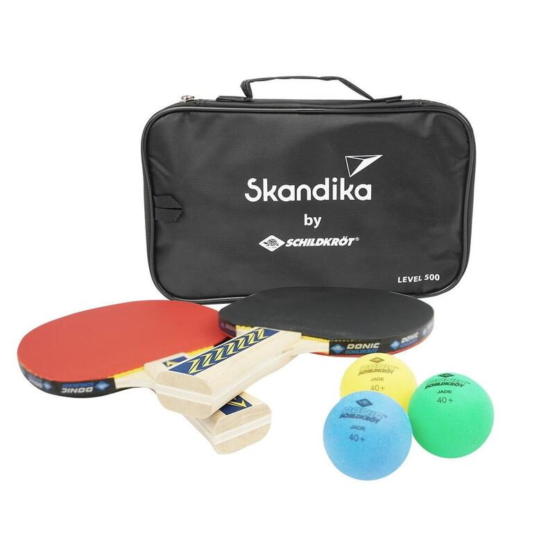 Conjunto de 2 raquetes de ténis de mesa com 3 bolas coloridas - Donic-Schildkröt