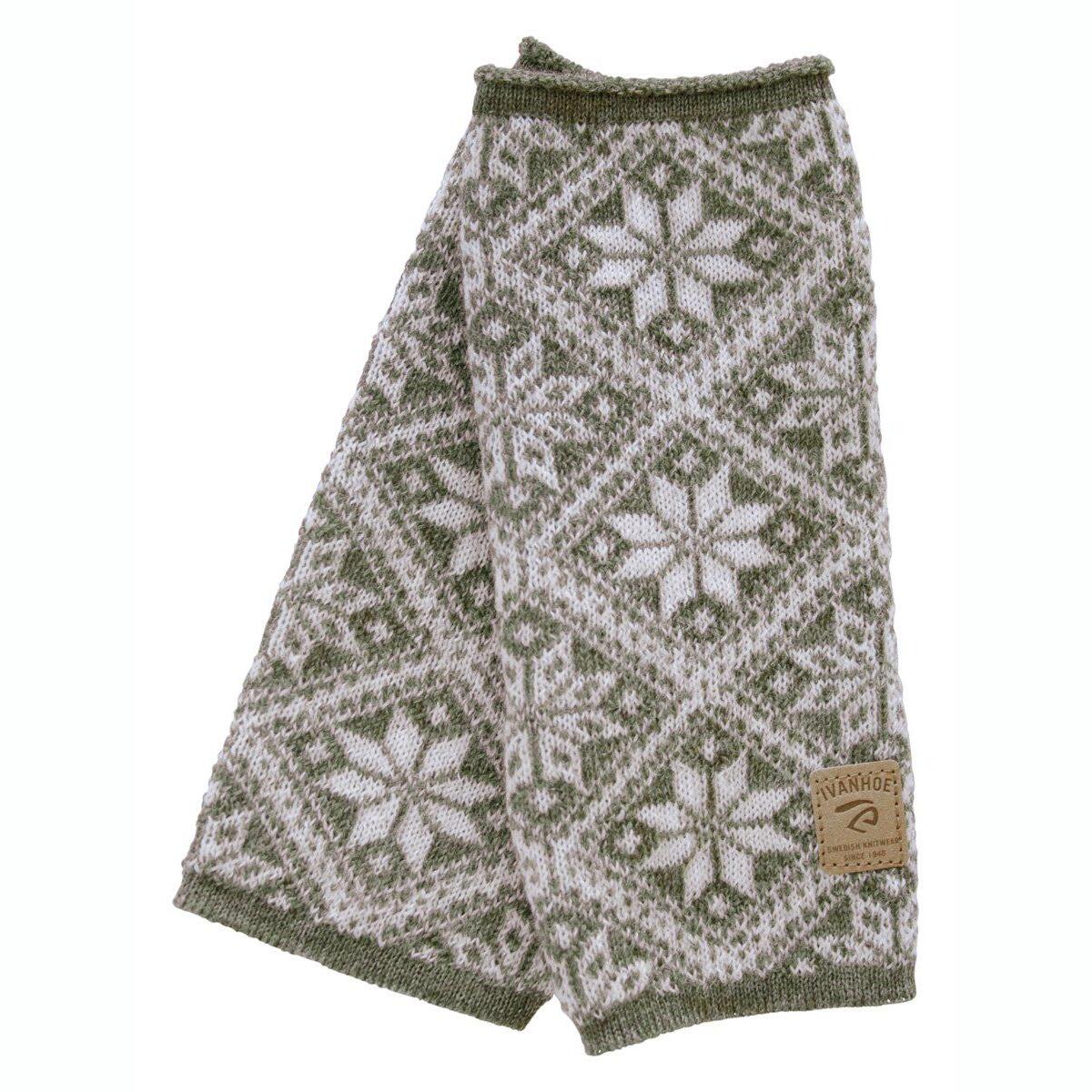 IVANHOEOEFSWEDEN Gebreide handwarmer van wol Freya Lichen Green 21 - One Size - Groen