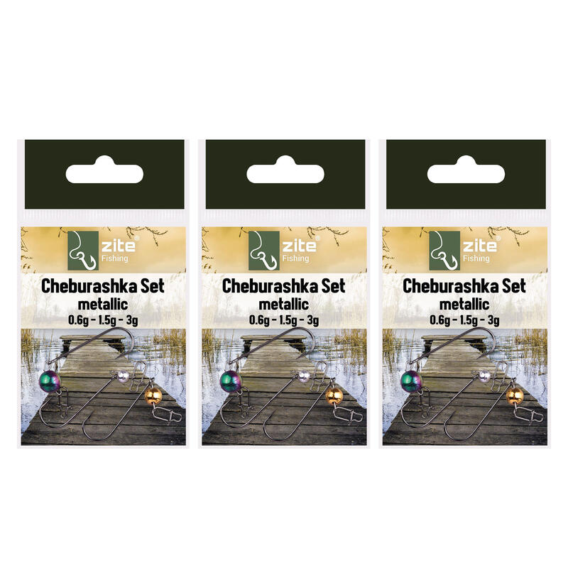 Cheburashka-Set Metallic | Snap-Wirbel & Chebu Kugelgewicht - 0,6-3g | 9 Stück U