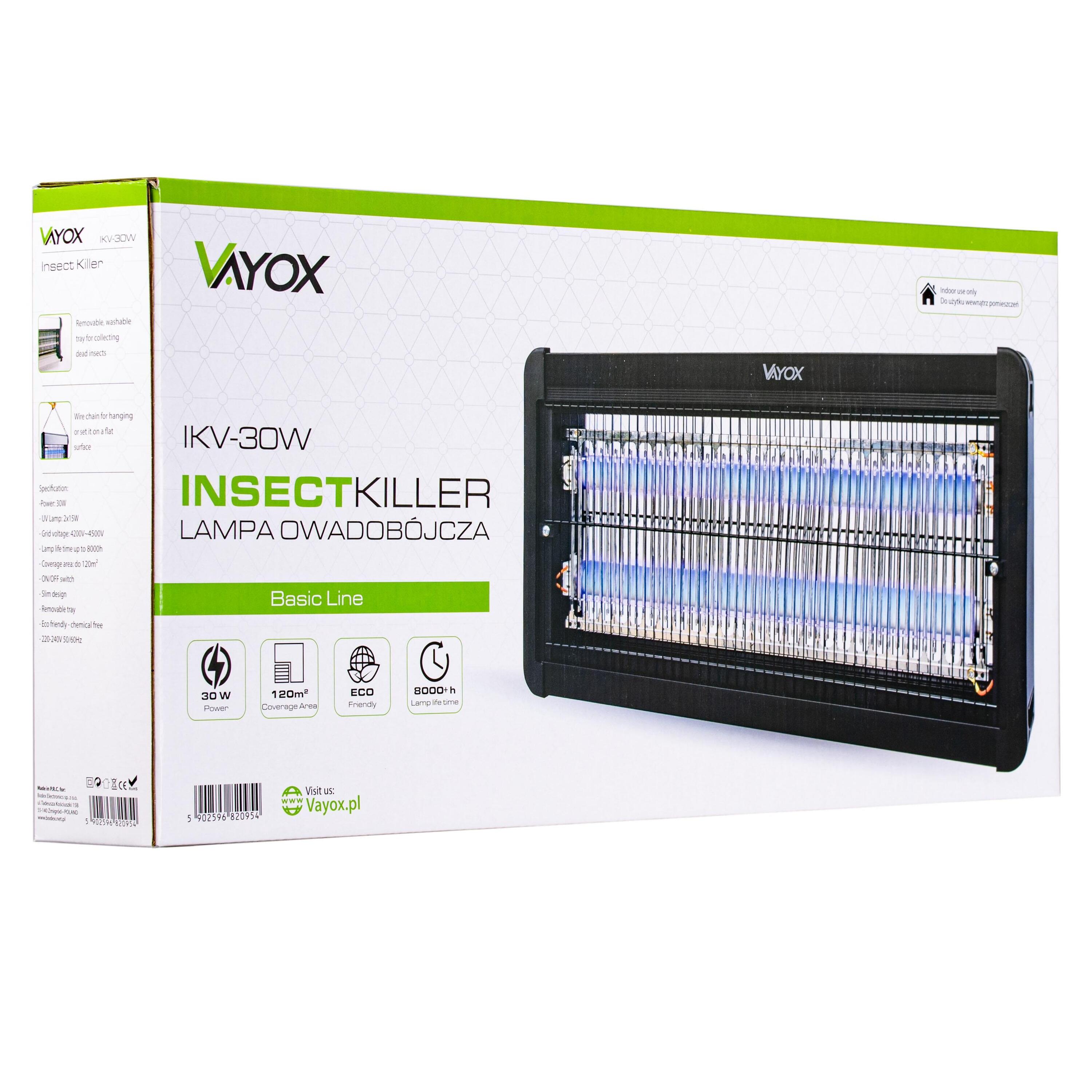 VAYOX IKV-30W insecticidelamp voor muggen en vliegen 200m2 7/7