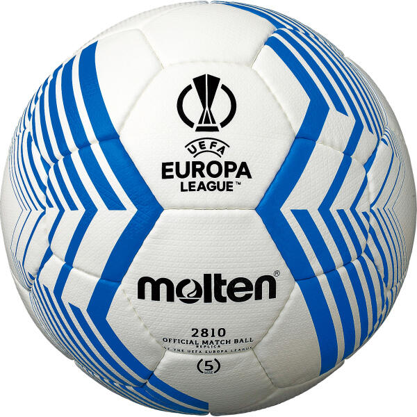 Molten UEFA 歐足總歐洲聯賽認證手縫5號足球 - 藍色, 白色