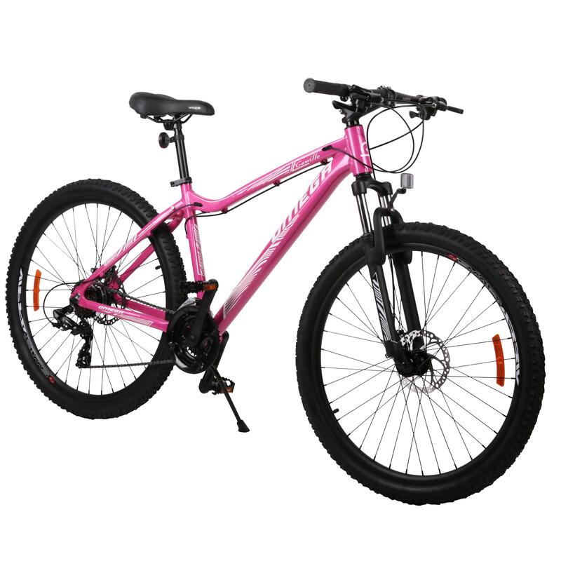 Bicicleta mountainbike dama Omega Camille 27.5", cadru 44cm, roz/alb