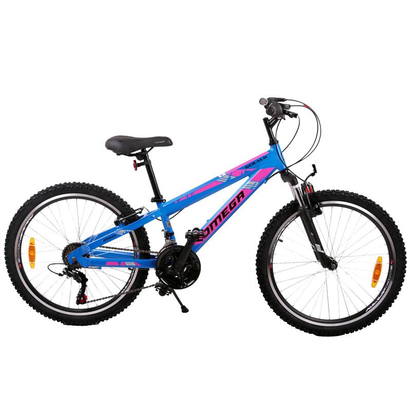 Omega Gerald 24" gyerek hegyikerékpár, 18 sebesség, kék