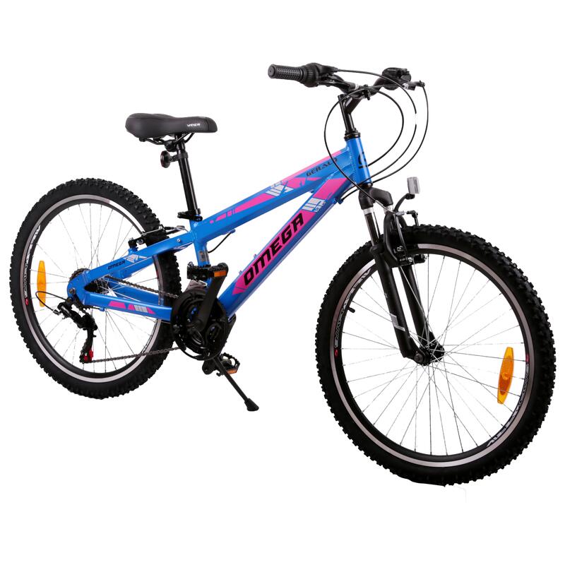 Omega Gerald 24" gyerek hegyikerékpár, 18 sebesség, kék