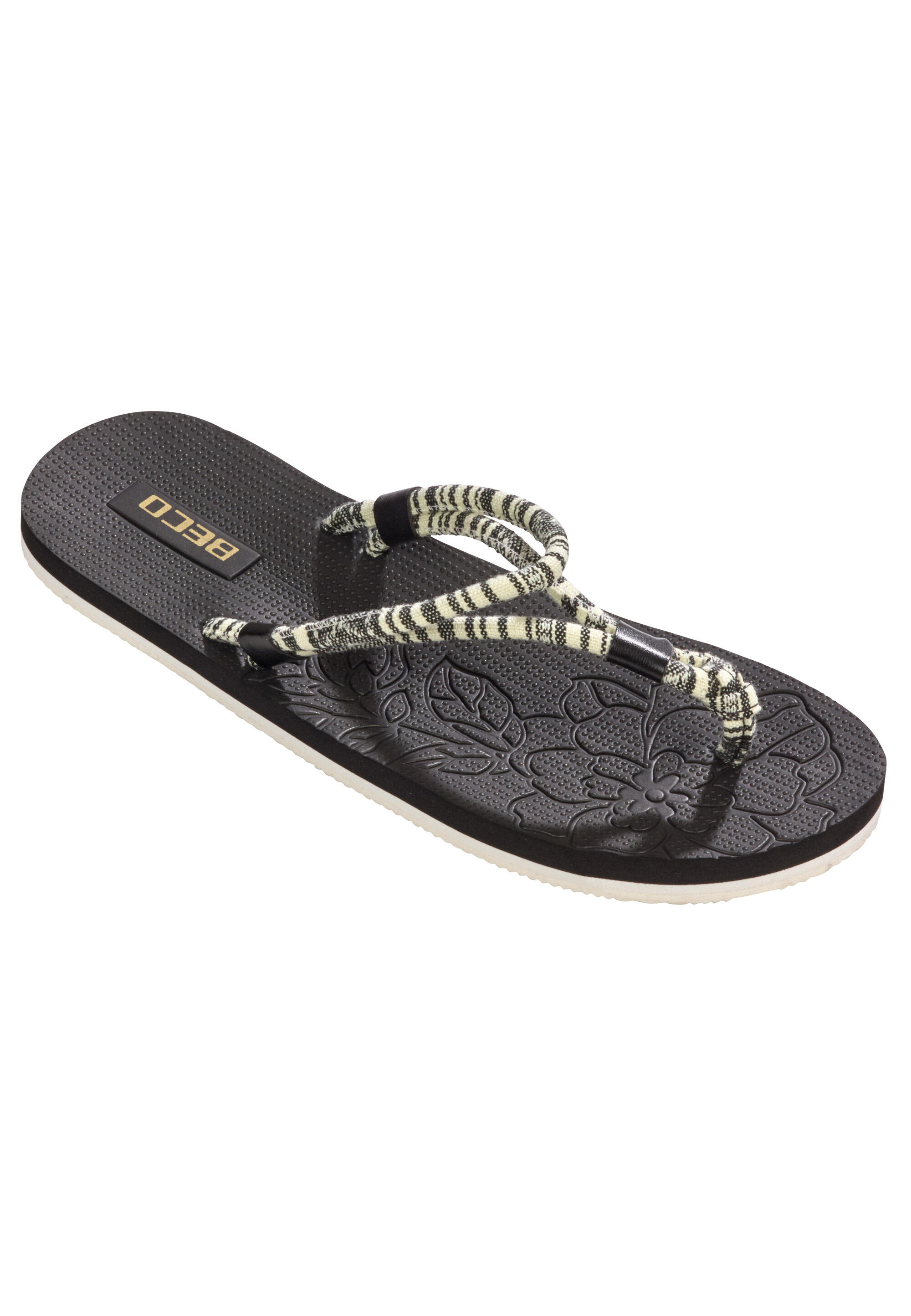 Beco Women's Flip-flops | Black/white 4/5