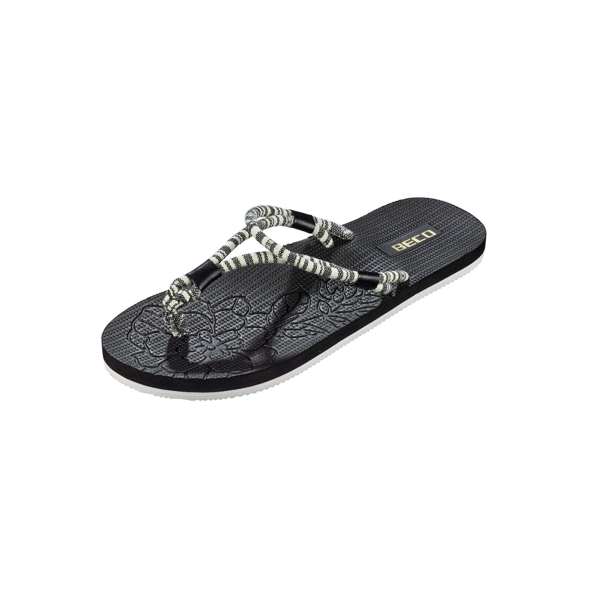 Beco Women's Flip-flops | Black/white 2/5