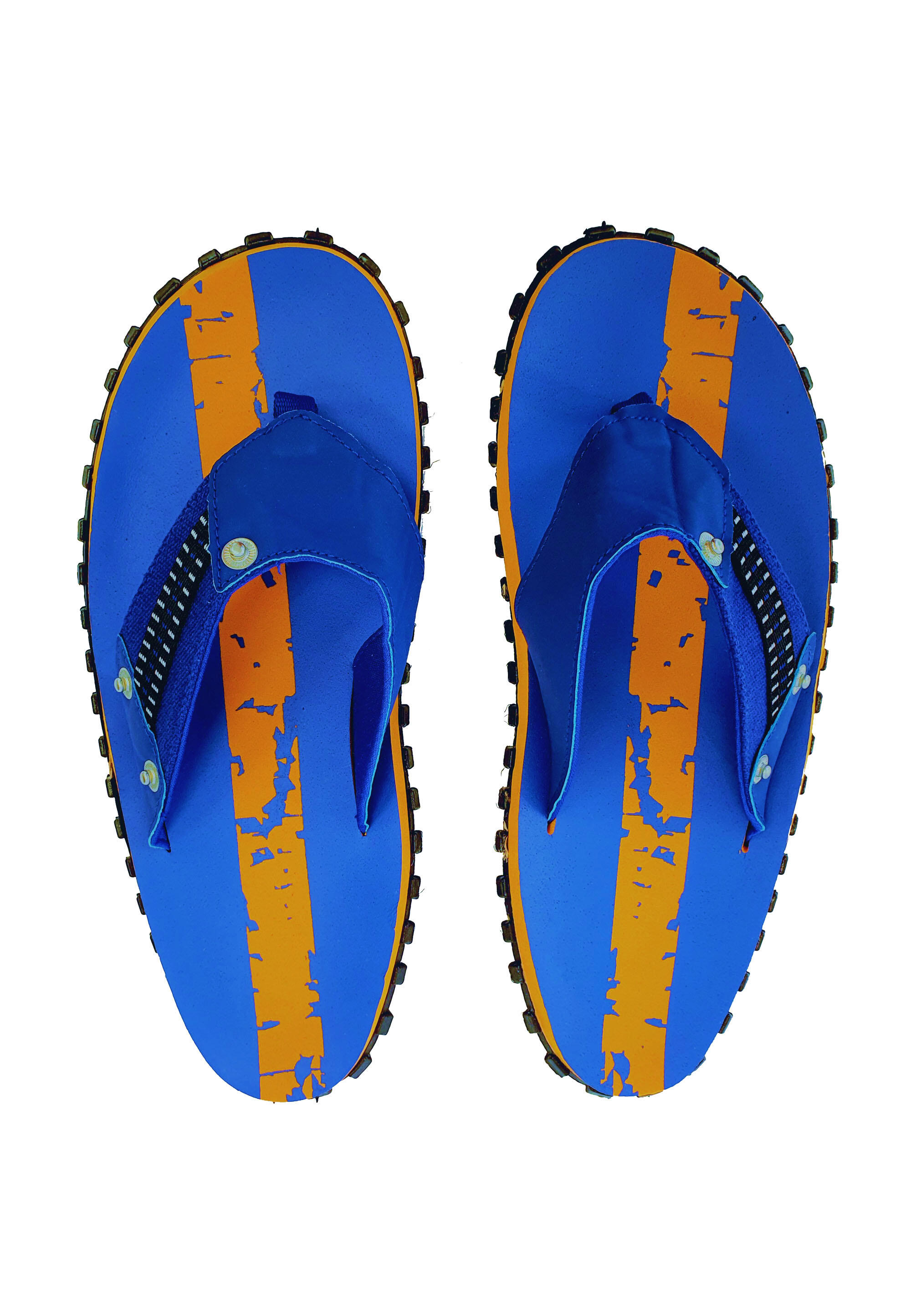 Beco Men's Outdoor Flip-flops | Dark Blue/orange 5/5