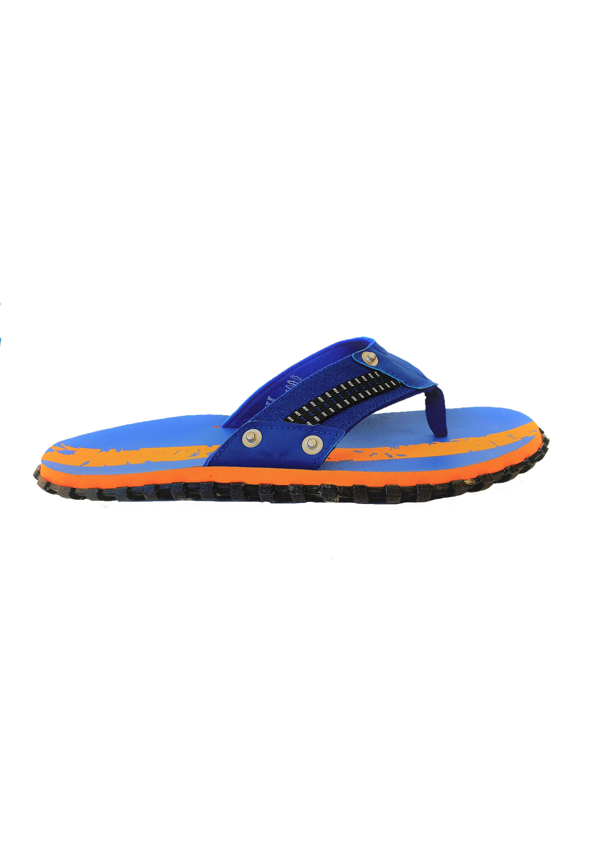Beco Men's Outdoor Flip-flops | Dark Blue/orange 3/5