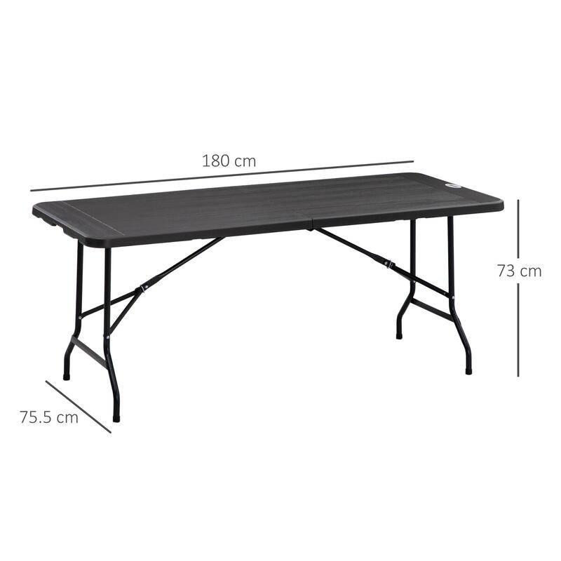 Outsunny Masa de Gradina Pliabila pentru 6 persoane din Otel si Hdpe Gri Inchis