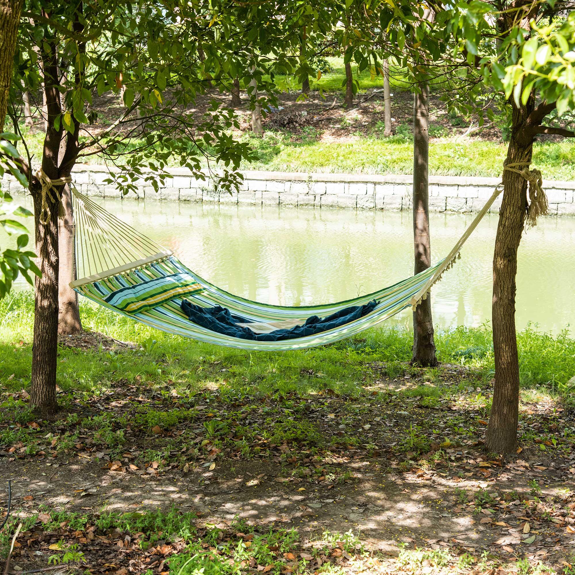 Outsunny Amaca da Giardino Portatile 1-2 Persone Interni ed Esterni 340x140cm 2/7