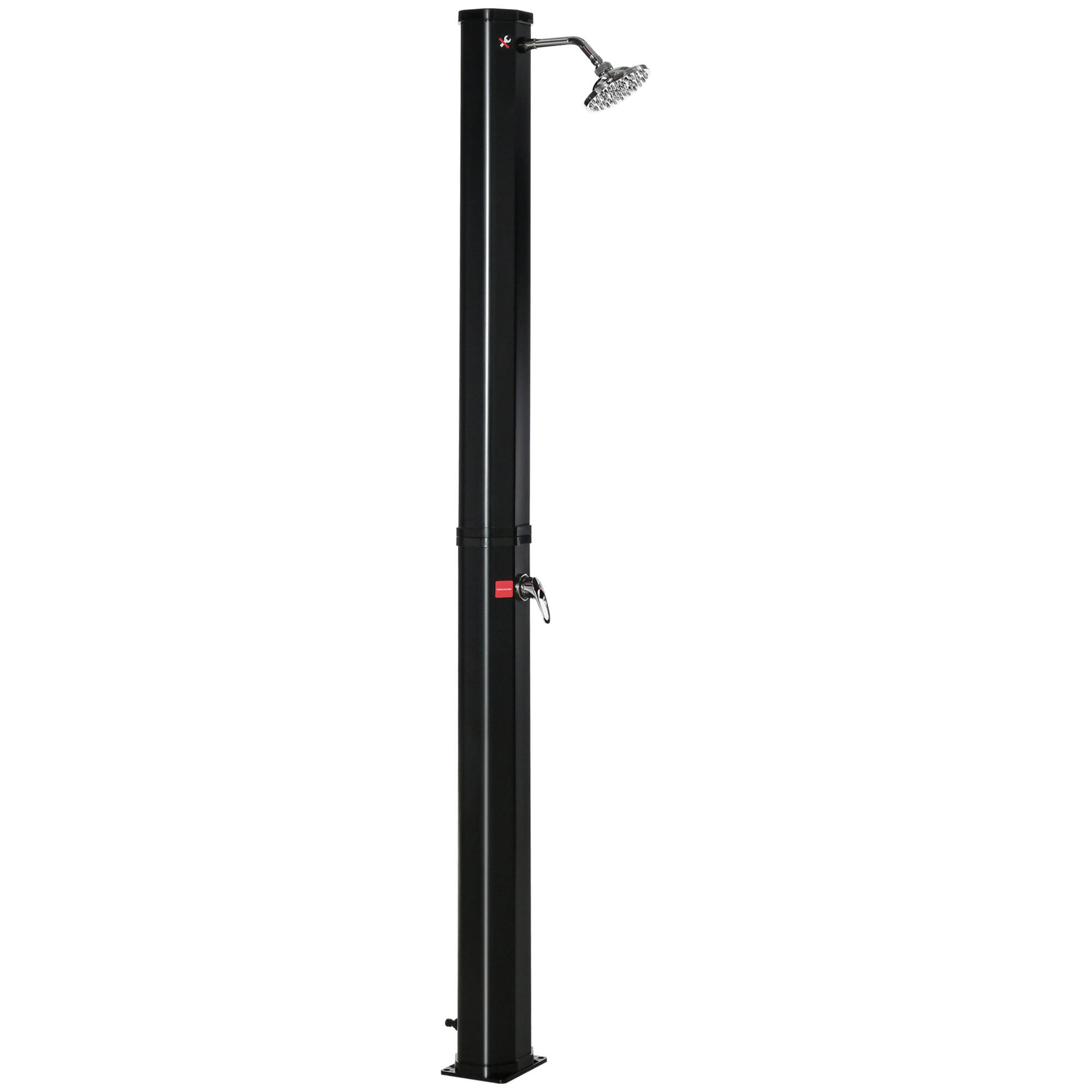 OUTSUNNY Outsunny Doccia Solare Riscaldata 55° Serbatoio 35 Litri con Miscelatore