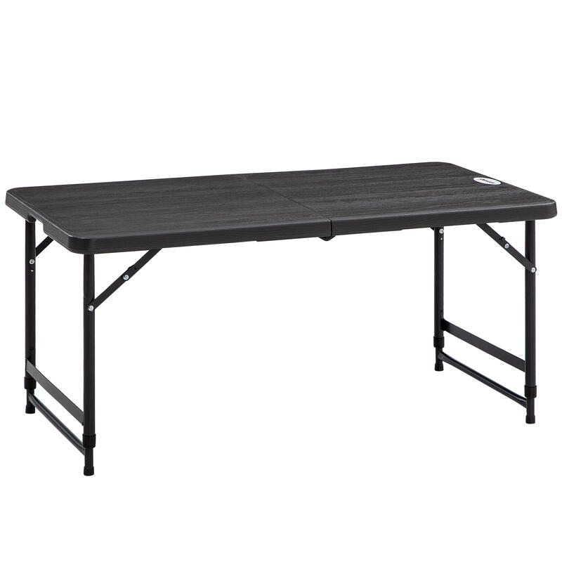 Mesa de camping plegable altura ajustable Outsunny 118x60x74cm gris oscuro