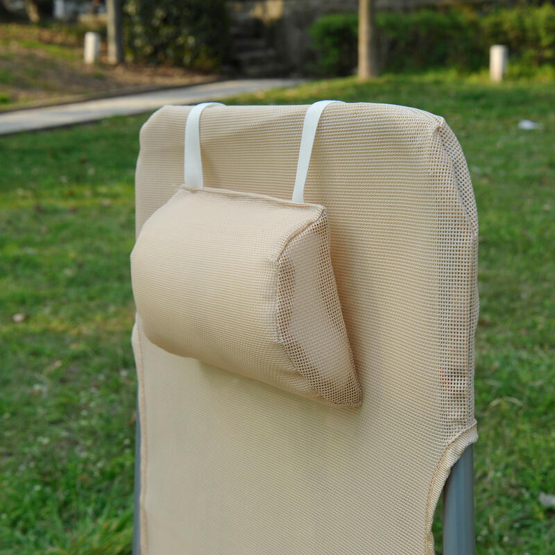 Outsunny Șezlong Rabatabil Pliabil cu pernă, bej