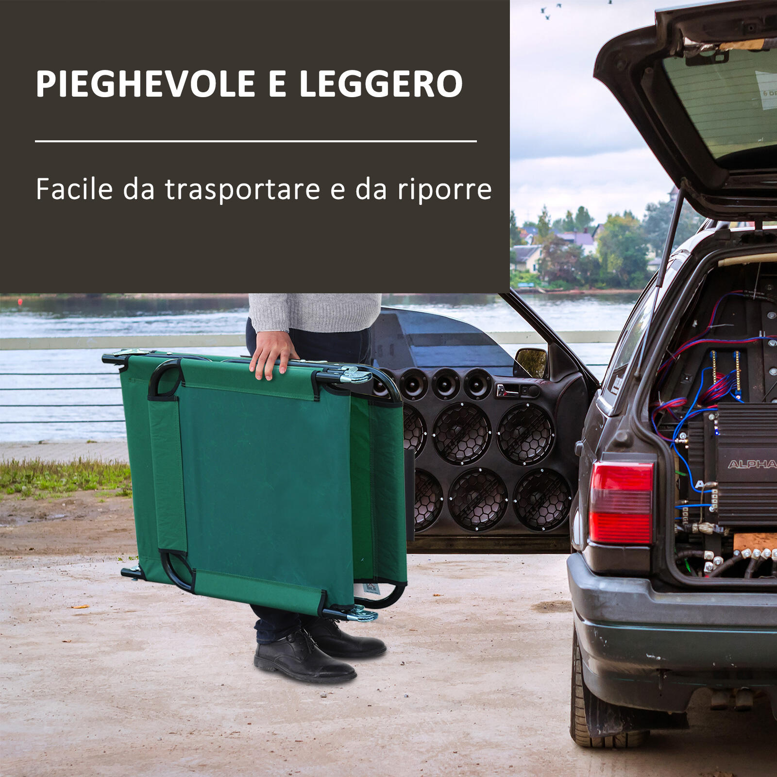 Outsunny Sdraio da Giardino Pieghevole con Schienale Reclinabile su 5 Posizioni 5/8