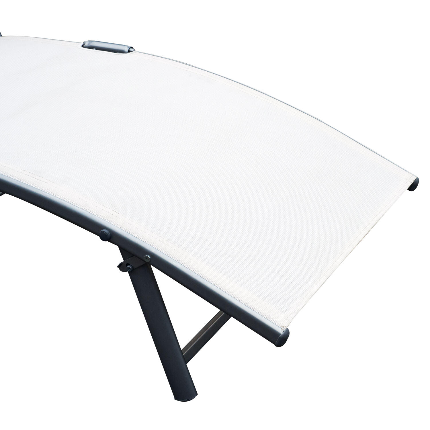 Outsunny Sdraio Prendisole Relax Reclinabile Pieghevole con Cuscino Beige 7/7