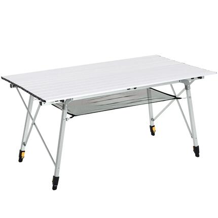 Table pliante - camping - aluminium, hauteur réglable