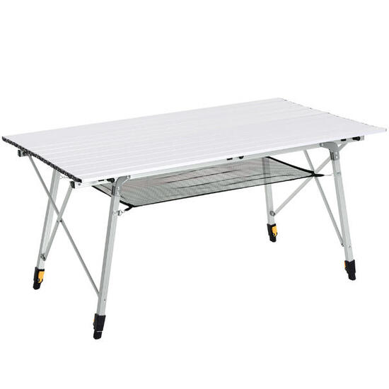Table pliante - camping - aluminium, hauteur réglable