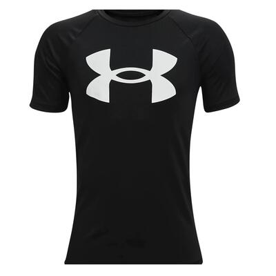 Jongens tech groot logo los tshirt (zwart/wit)