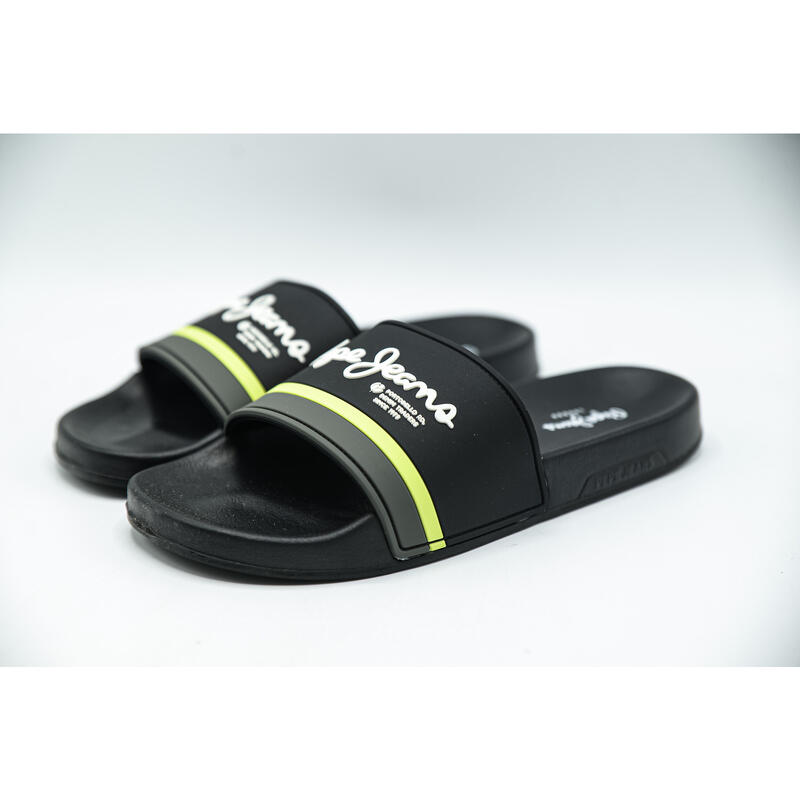 Flip papucs Pepe Jeans Slider Portobello, Fekete, Férfiak