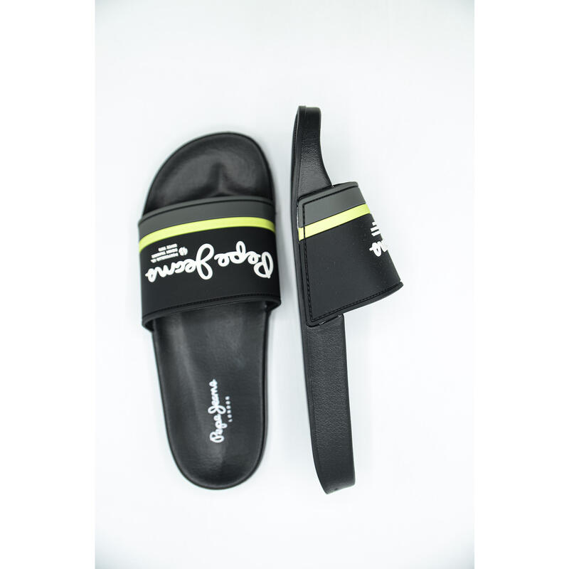 Flip papucs Pepe Jeans Slider Portobello, Fekete, Férfiak