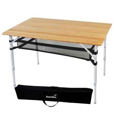 Opvouwbare kampeertafel van bamboe en aluminium tolja - 100x65 cm