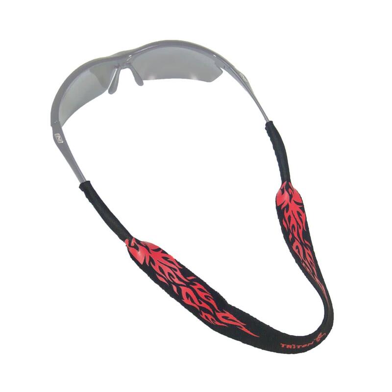 Neo Retainer Flame Pattern Floating Sunglasses Strap - Black/Red