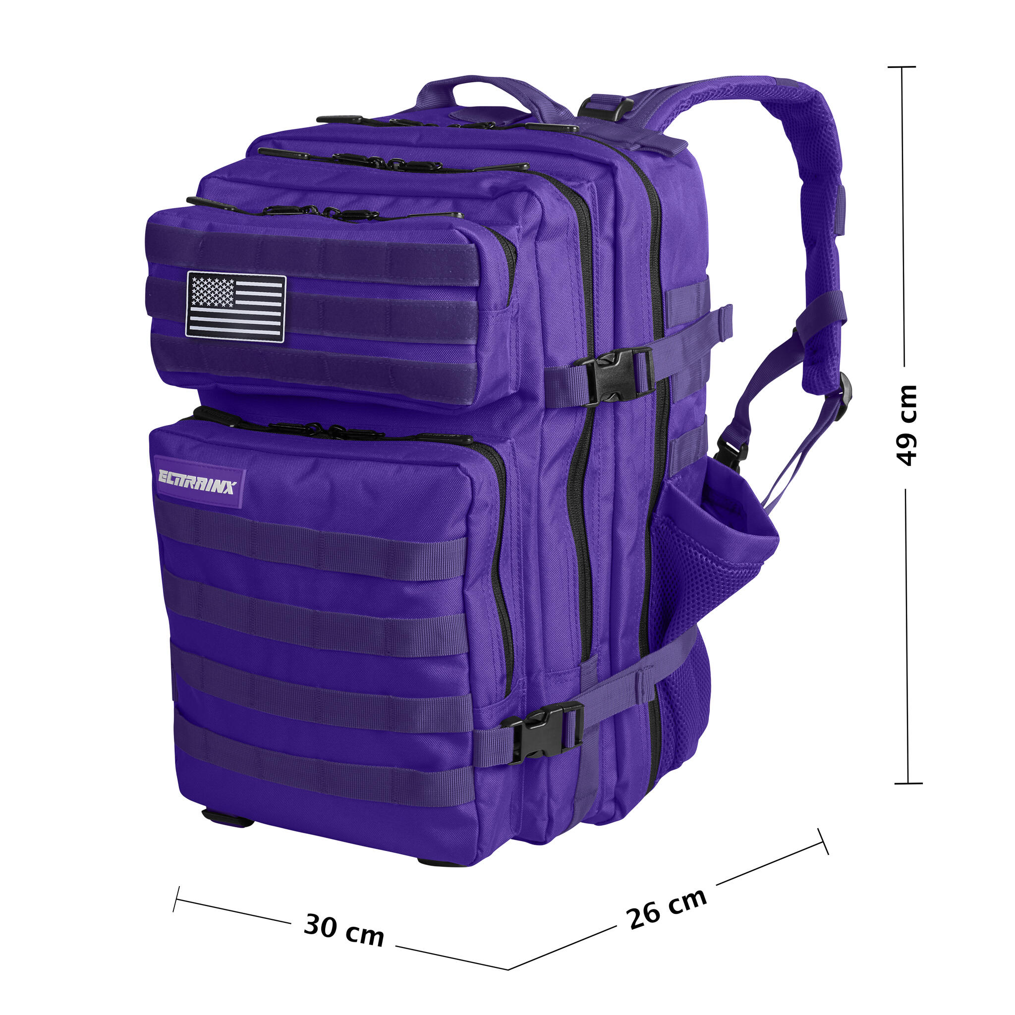 Mochila Elitex V1 Violeta 45L Cabina Entrenamiento Repelente Agua 4/7