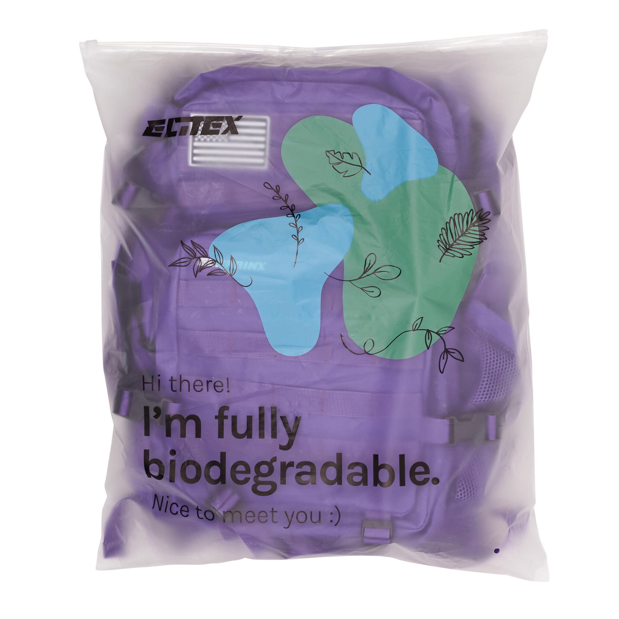 Mochila Elitex V1 Violeta 45L Cabina Entrenamiento Repelente Agua 7/7