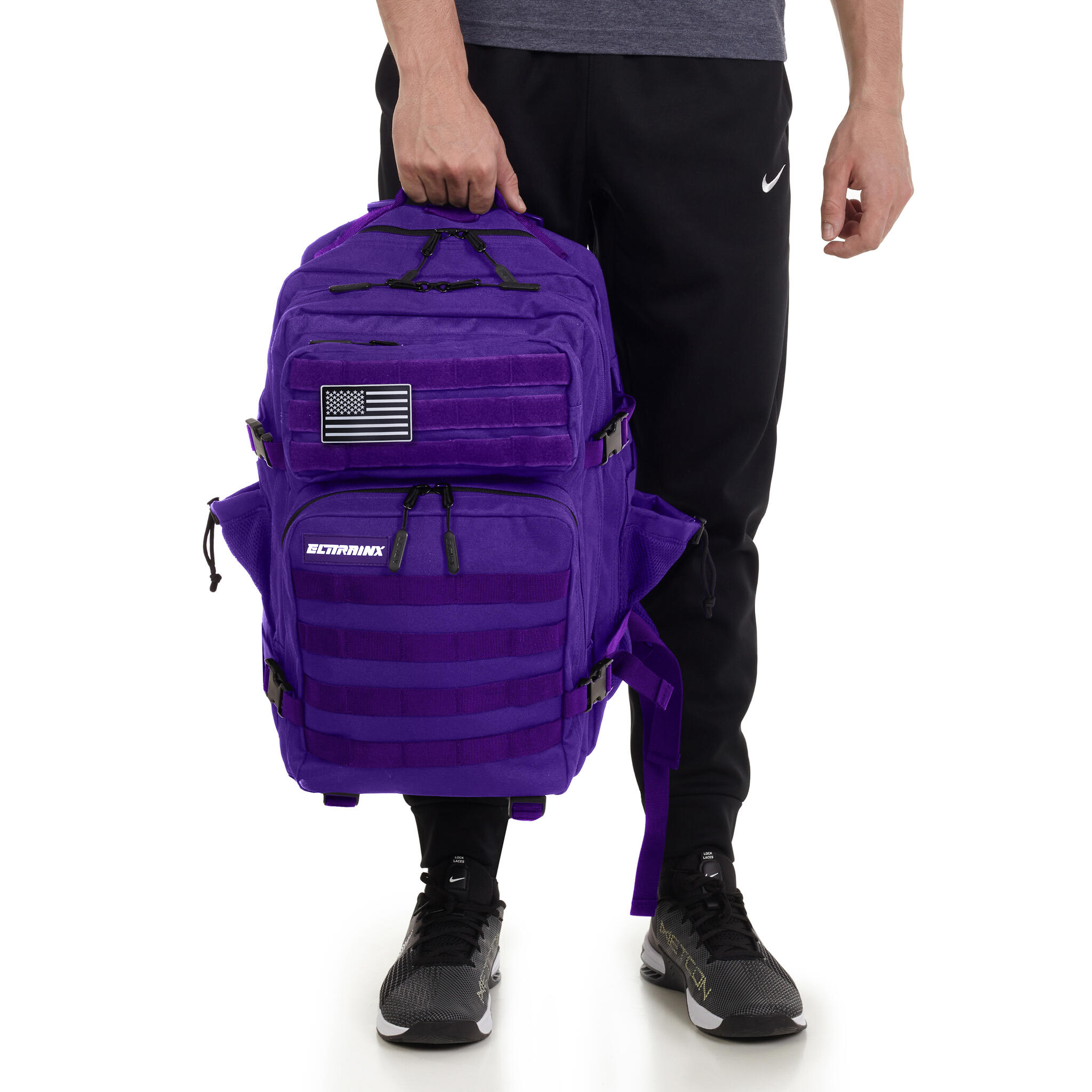 Mochila Elitex V1 Violeta 45L Cabina Entrenamiento Repelente Agua 2/7