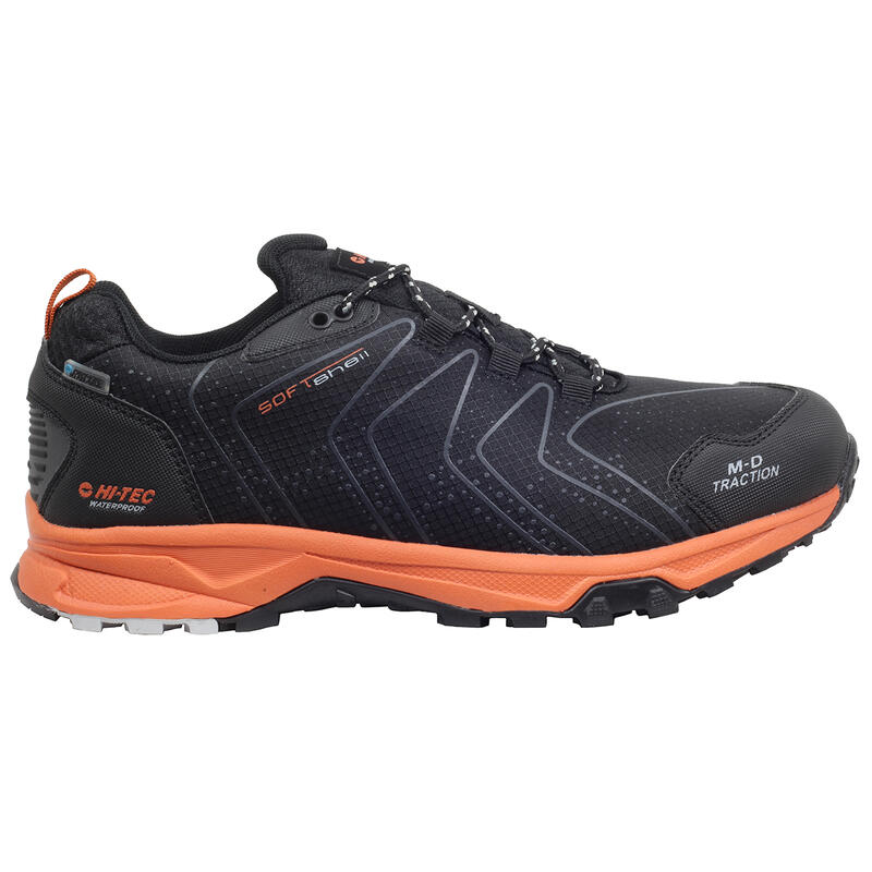 Zapatilla de Senderismo para Hombre Hi-Tec Roncal Low Negro-Naranja Impermeable