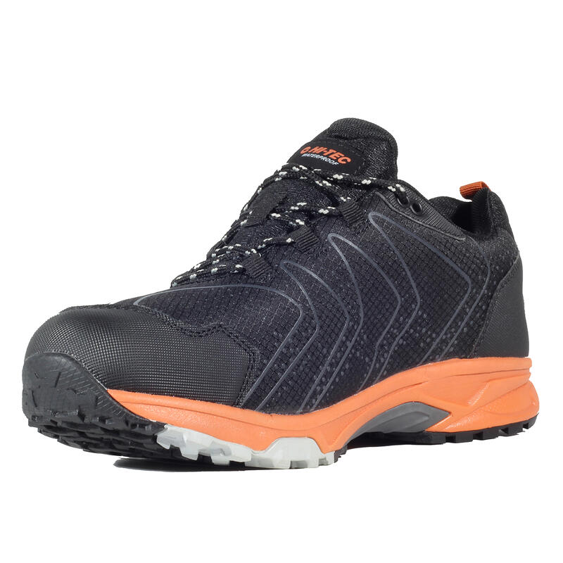 Zapatilla de Senderismo para Hombre Hi-Tec Roncal Low Negro-Naranja Impermeable