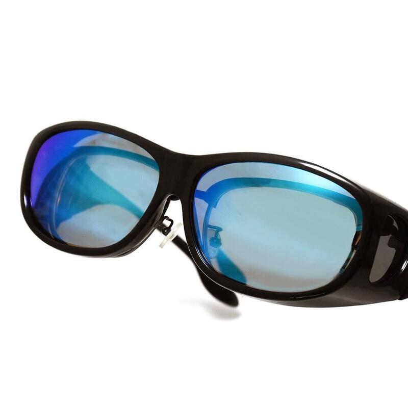SGovers 2359 成人款偏光濾鏡外掛式健行太陽眼鏡 - 黑色/藍色
