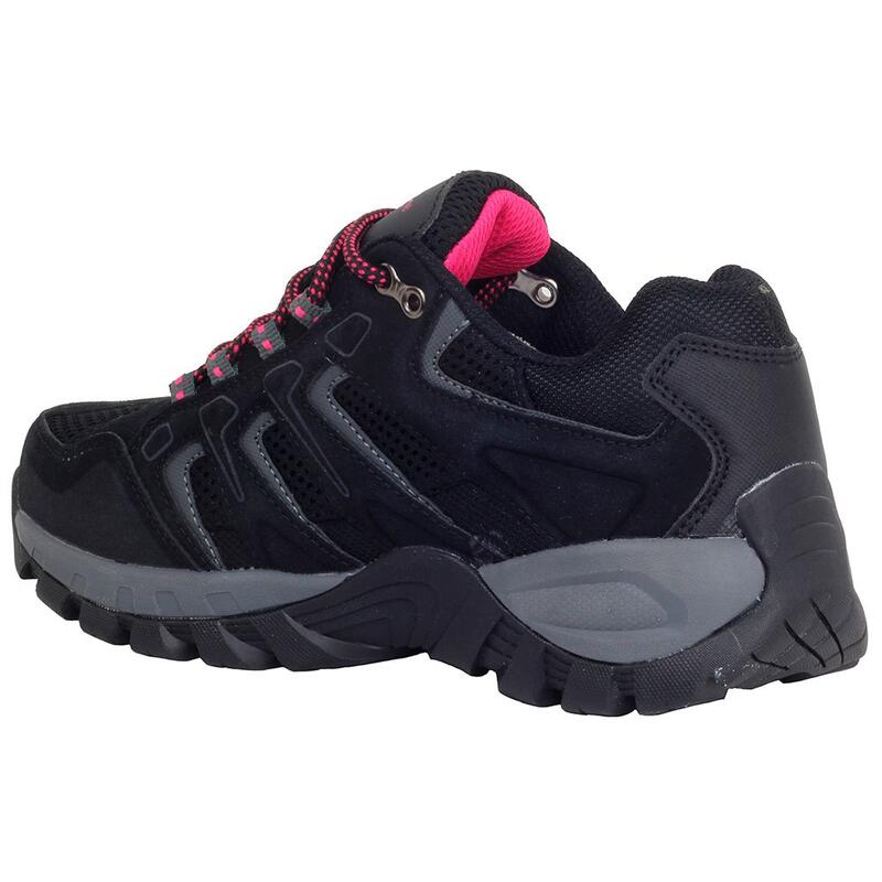 Zapatilla de Senderismo para Mujer Hi-Tec Torca Low WP Negro-Fucsia Impermeable