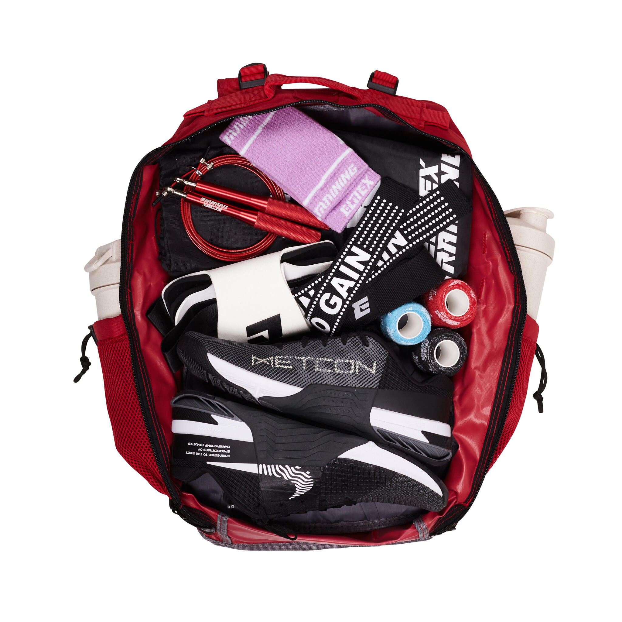 Mochila Elitex V1 Rojo 45L Cabina Entrenamiento Repelente Agua 2/7
