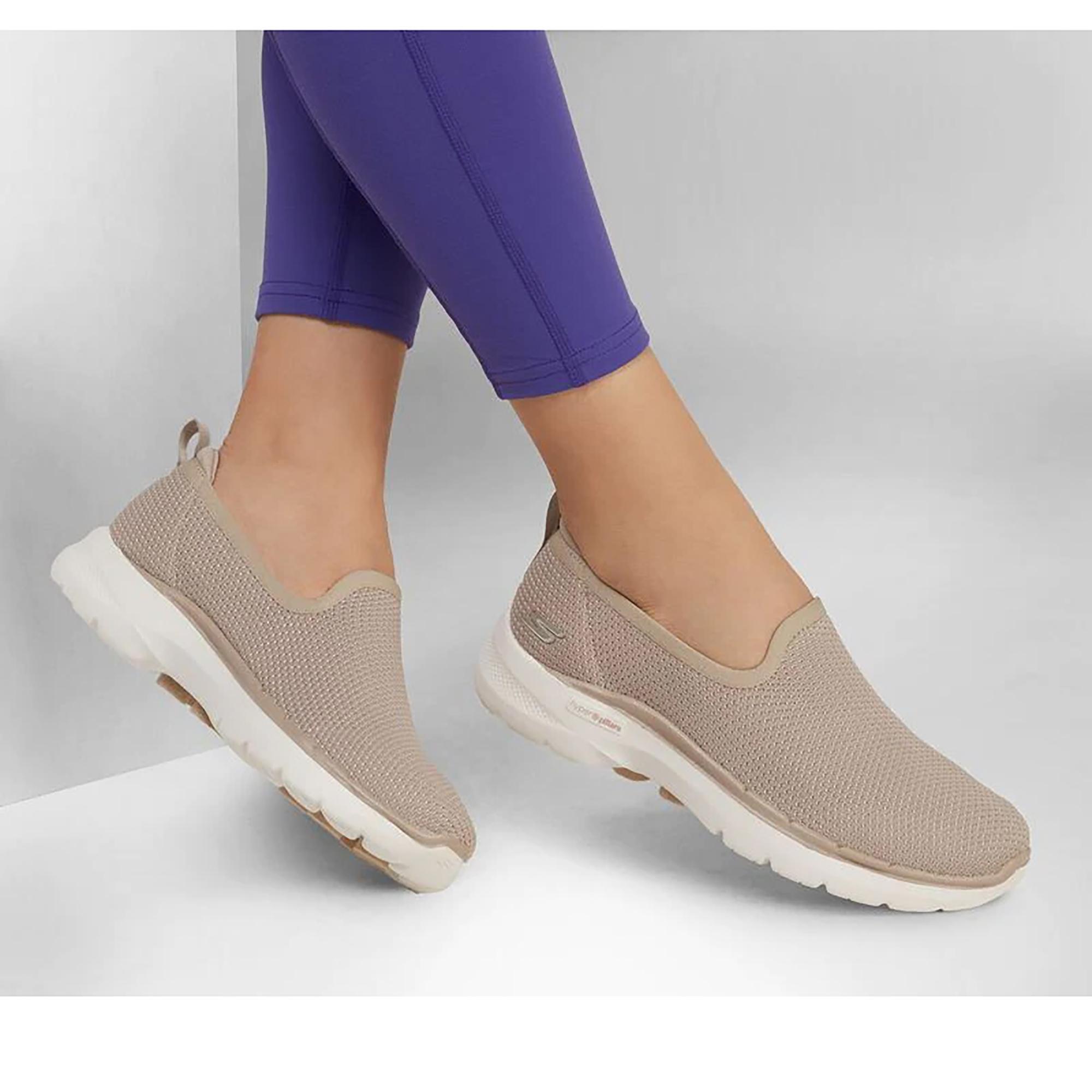 Zapatillas Deportivas Caminar para Mujer Skechers 124505_NAT Gris Topo Slip On 3/5