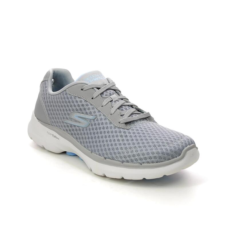 Zapatillas Deportivas Caminar de Mujer Skechers 124514_GYBL Grises con Cordones