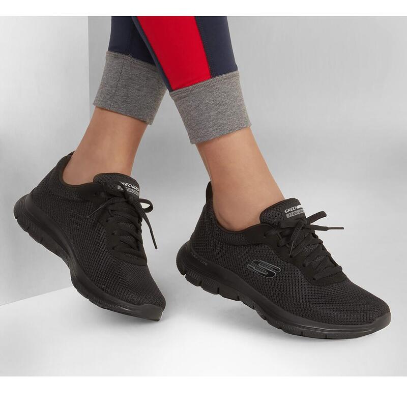 Zapatillas Caminar para Mujer Skechers Negras Cordones | Decathlon